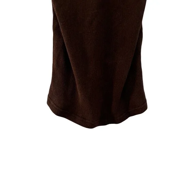 Vintage Energie Women's Boho Y2K Brown Ribbed Tank Top W/ Beaded Embellishment M - Picture 7 of 9